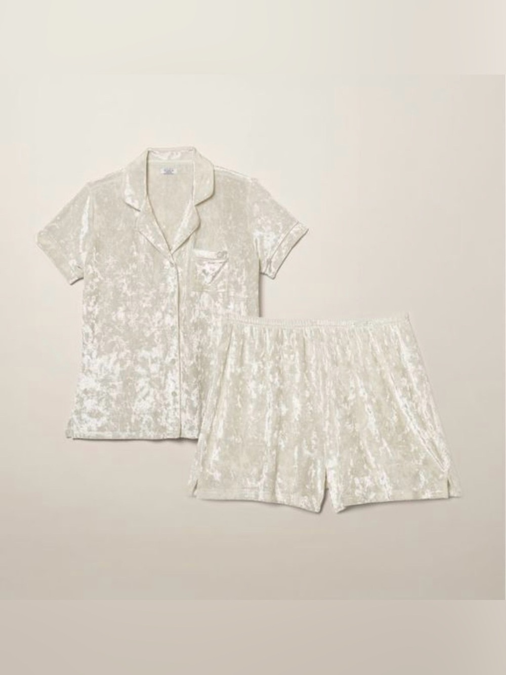 Avon Women's Velvet Pajama Set Shorts Ivory 2X Brand New